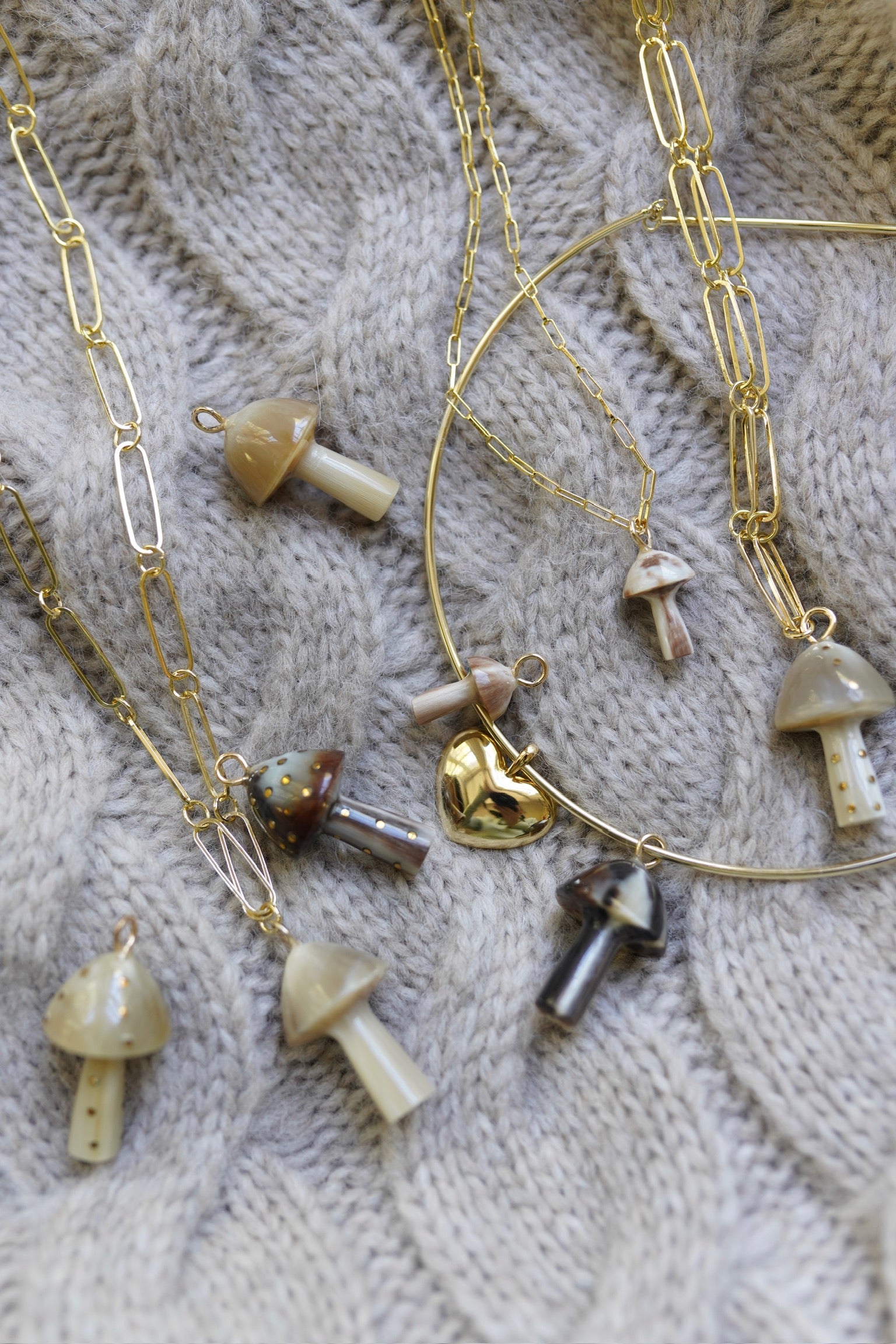 Mushroom Light Horn and Brass Charm