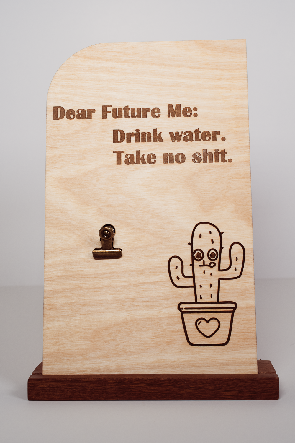 Wooden Message Board with Clip