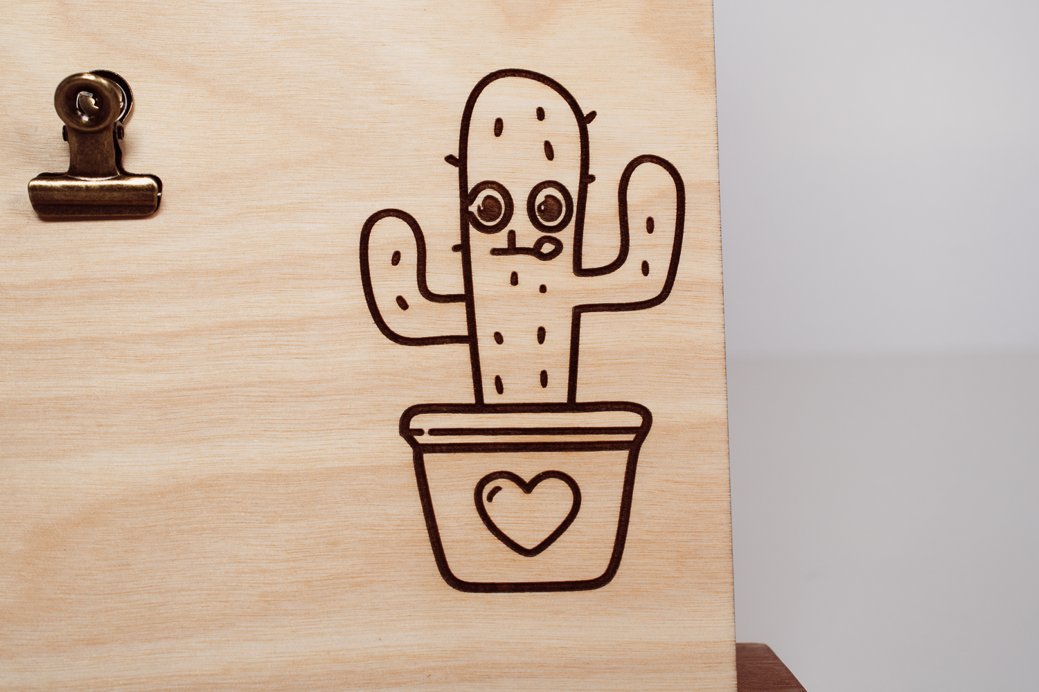 Wooden Message Board with Clip